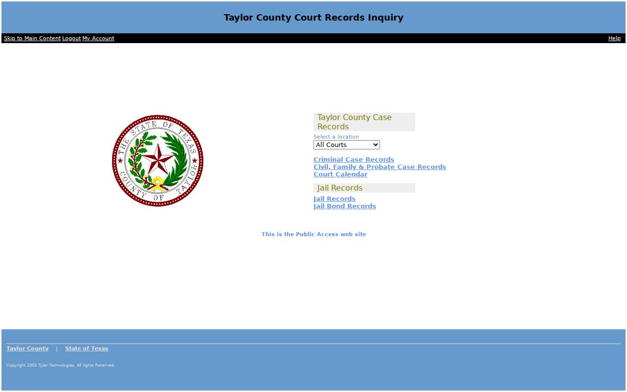 Taylor County court docket Odyssey record locations